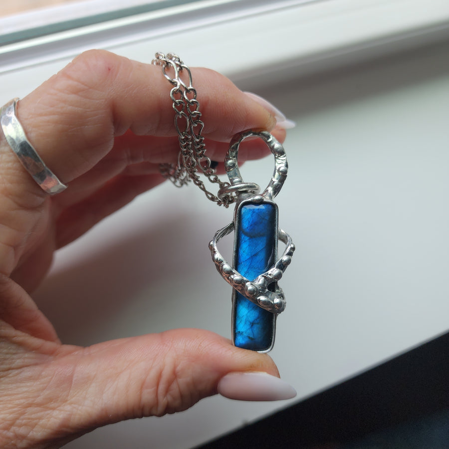 SOLD - Brilliant Blue Labradorite Pendant Necklace