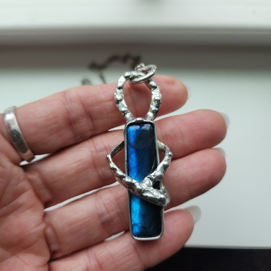 SOLD - Brilliant Blue Labradorite Pendant Necklace
