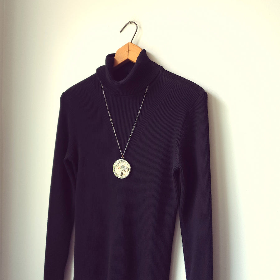 Large Funky Statement Necklace, Copper & Gunmetal