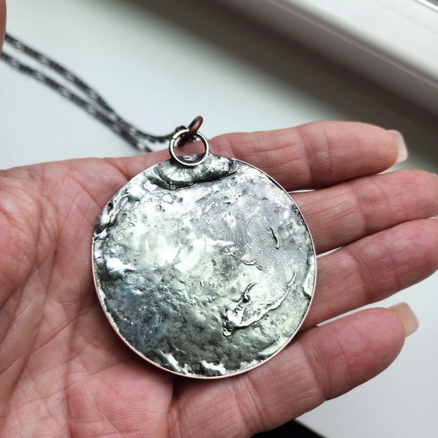 Large Funky Statement Necklace, Copper & Gunmetal