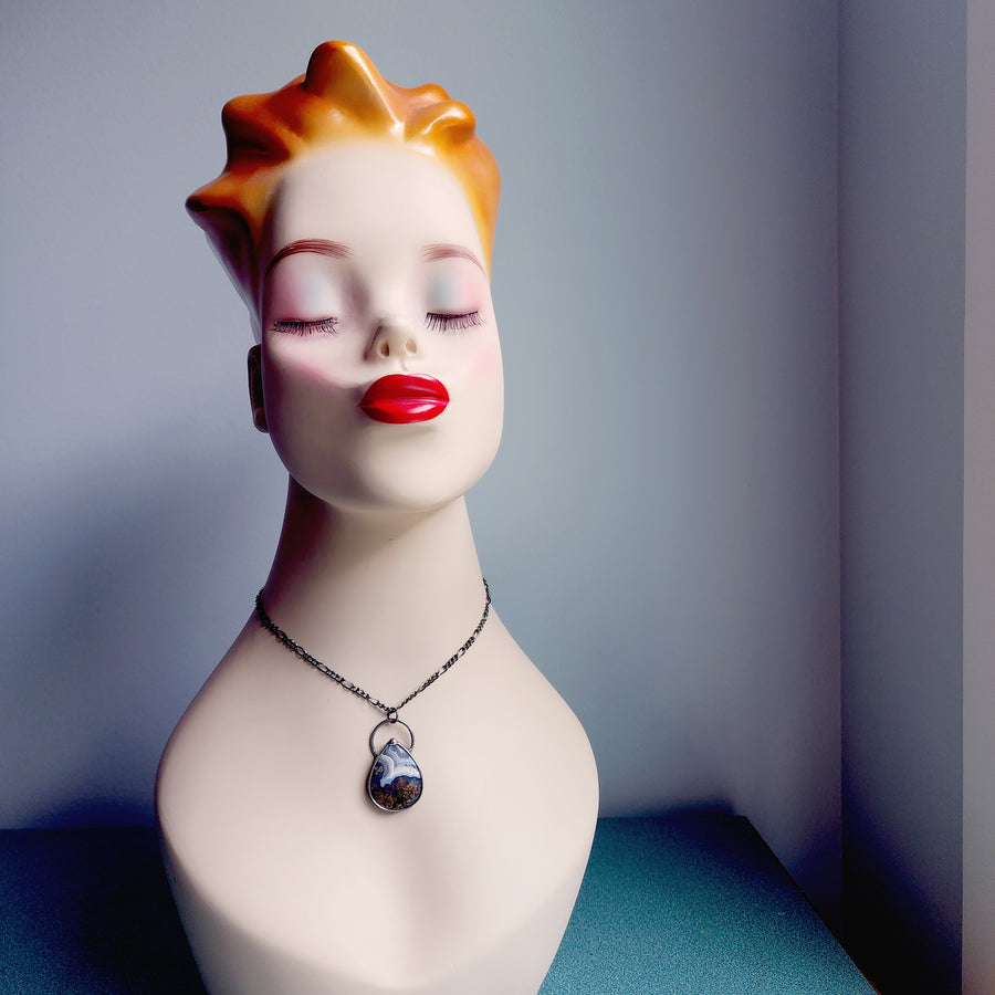 SOLD - Unique Moss Agate Pendant Necklace
