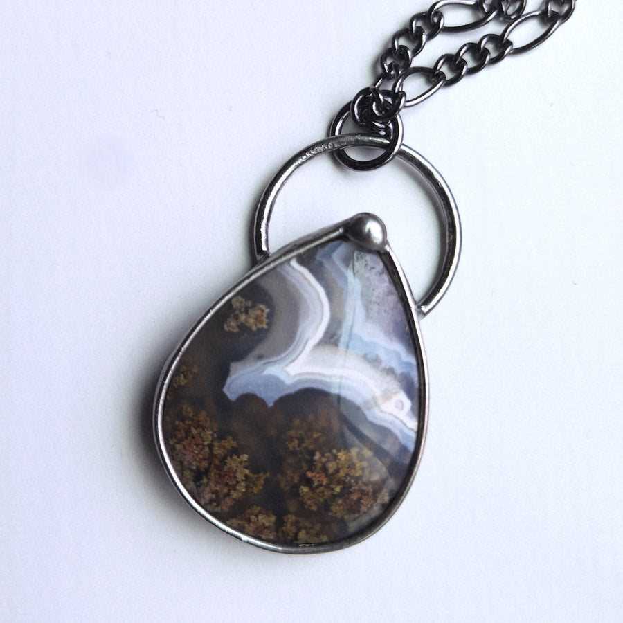 SOLD - Unique Moss Agate Pendant Necklace