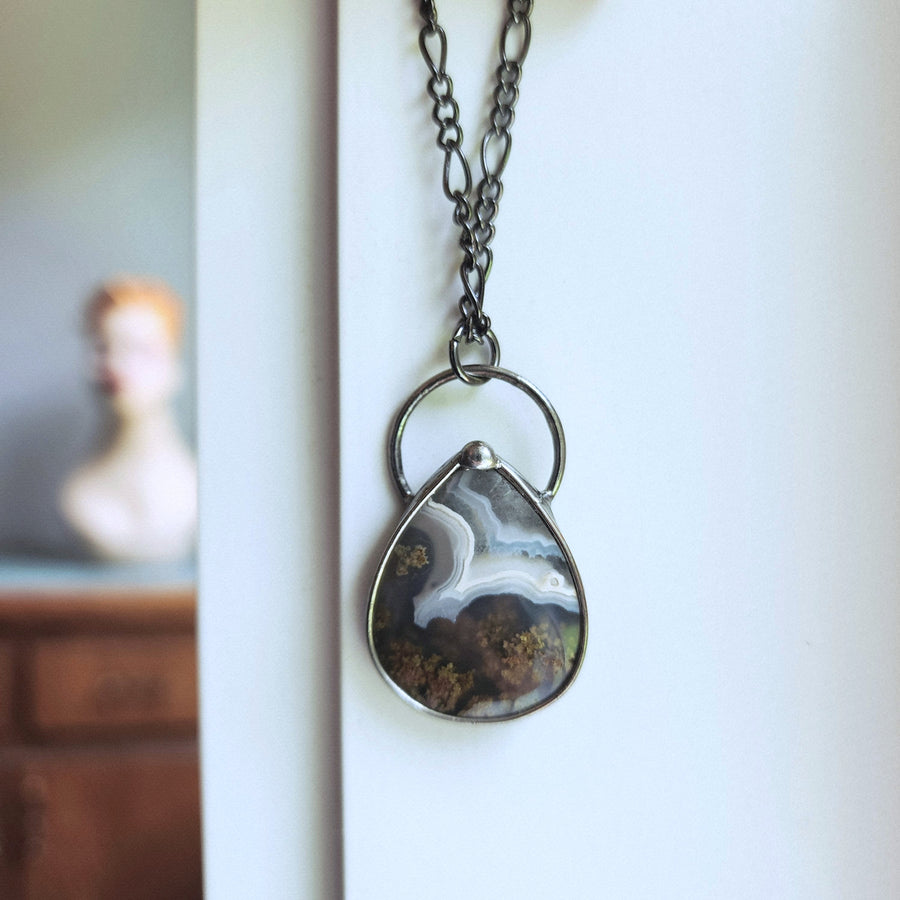 SOLD - Unique Moss Agate Pendant Necklace