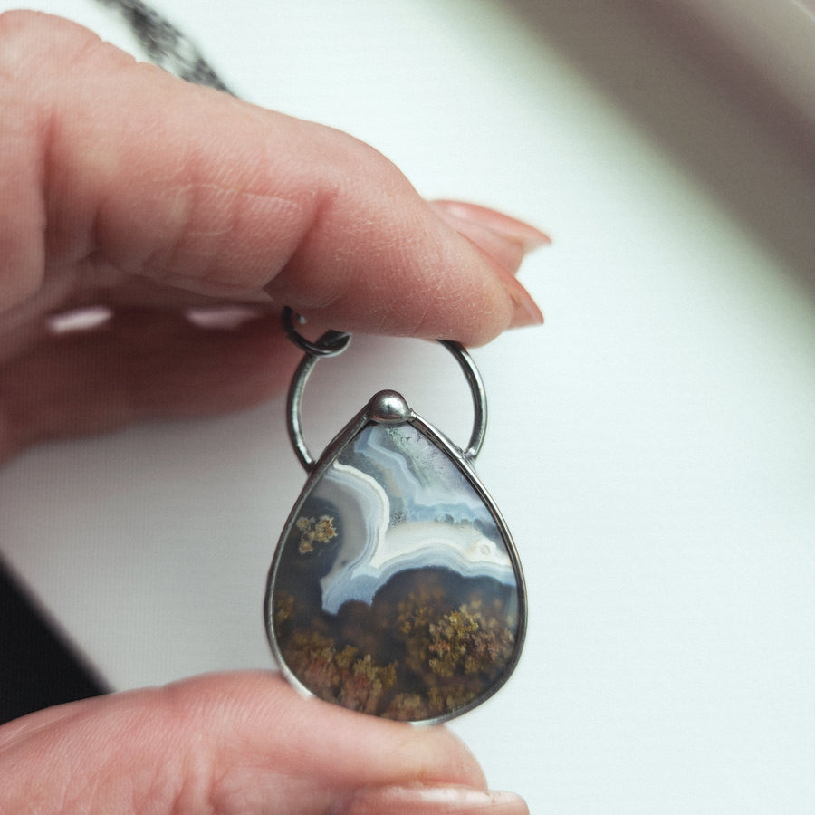 SOLD - Unique Moss Agate Pendant Necklace