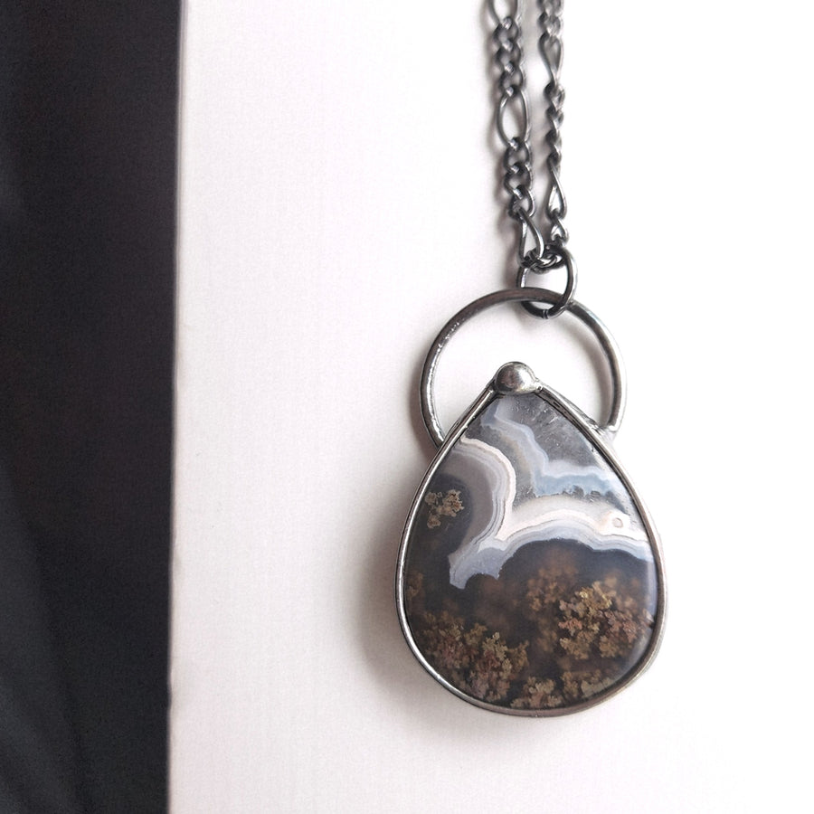 SOLD - Unique Moss Agate Pendant Necklace