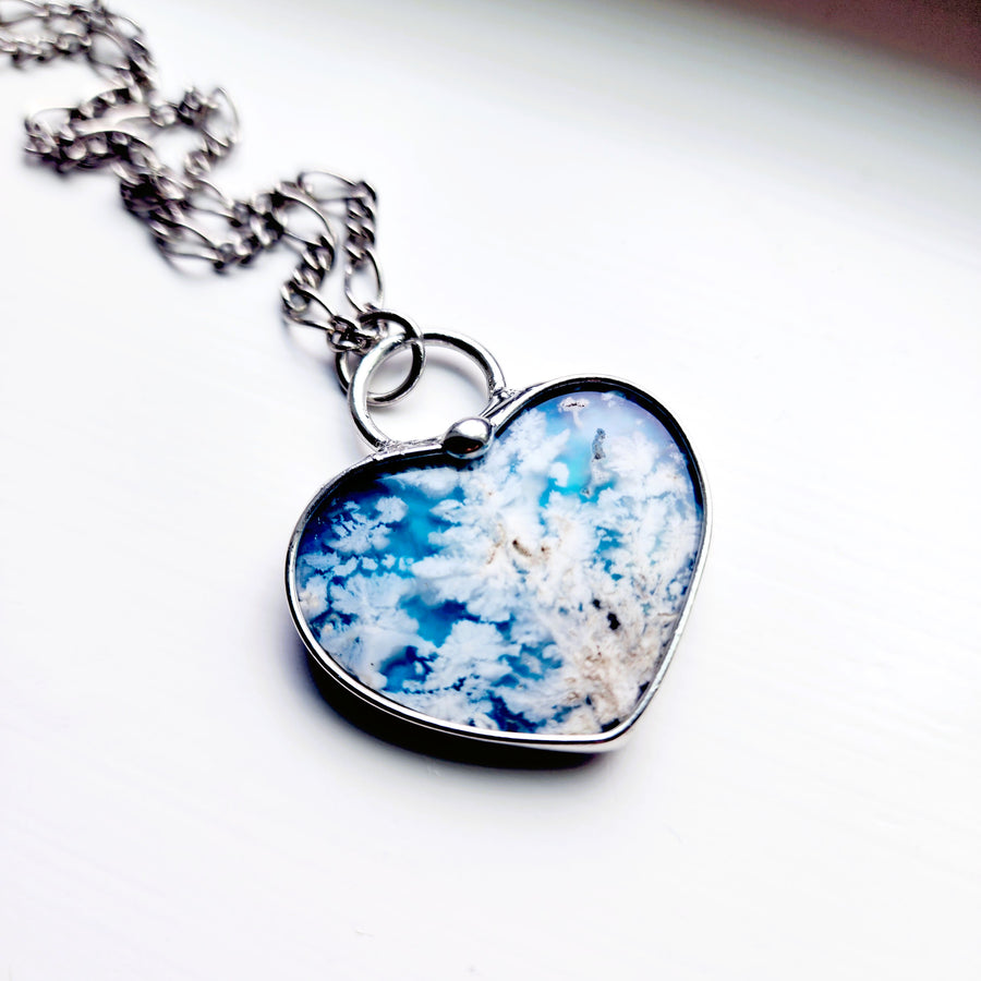 SOLD - Clouds in the Sky Heart Pendant Necklace