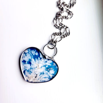 SOLD - Clouds in the Sky Heart Pendant Necklace