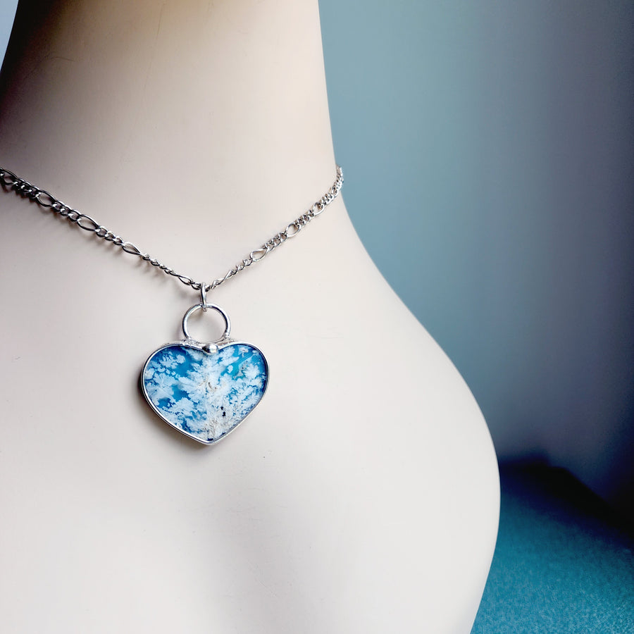 SOLD - Clouds in the Sky Heart Pendant Necklace