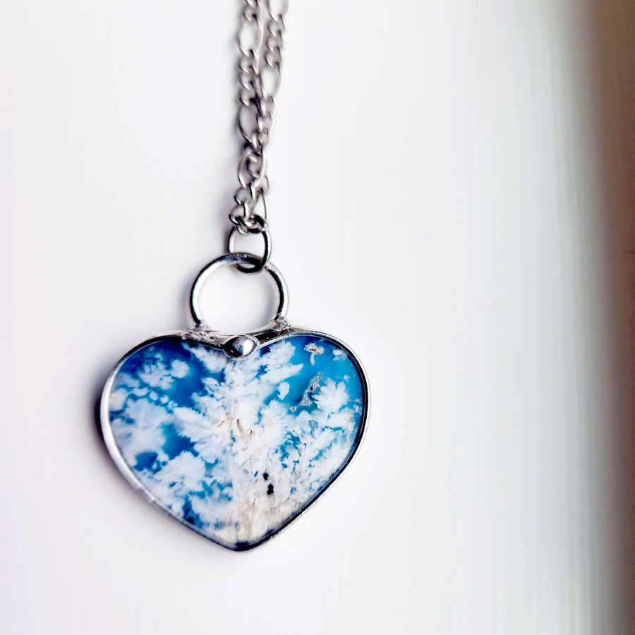 SOLD - Clouds in the Sky Heart Pendant Necklace