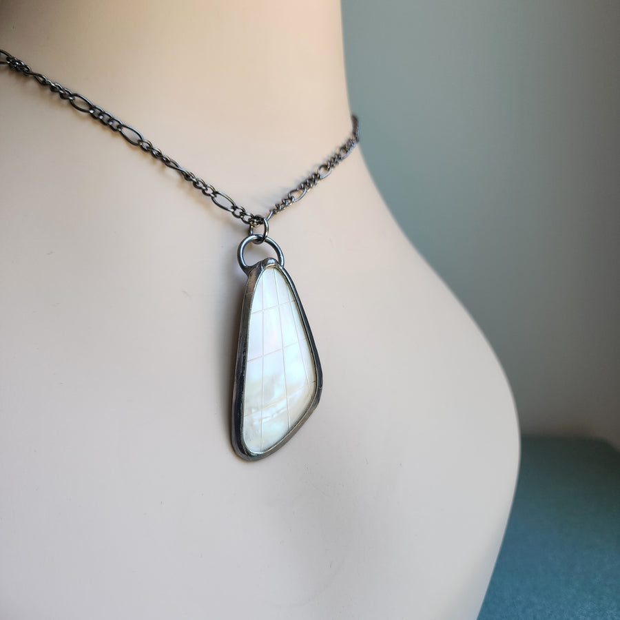 Large Mother of Pearl Pendant Necklace