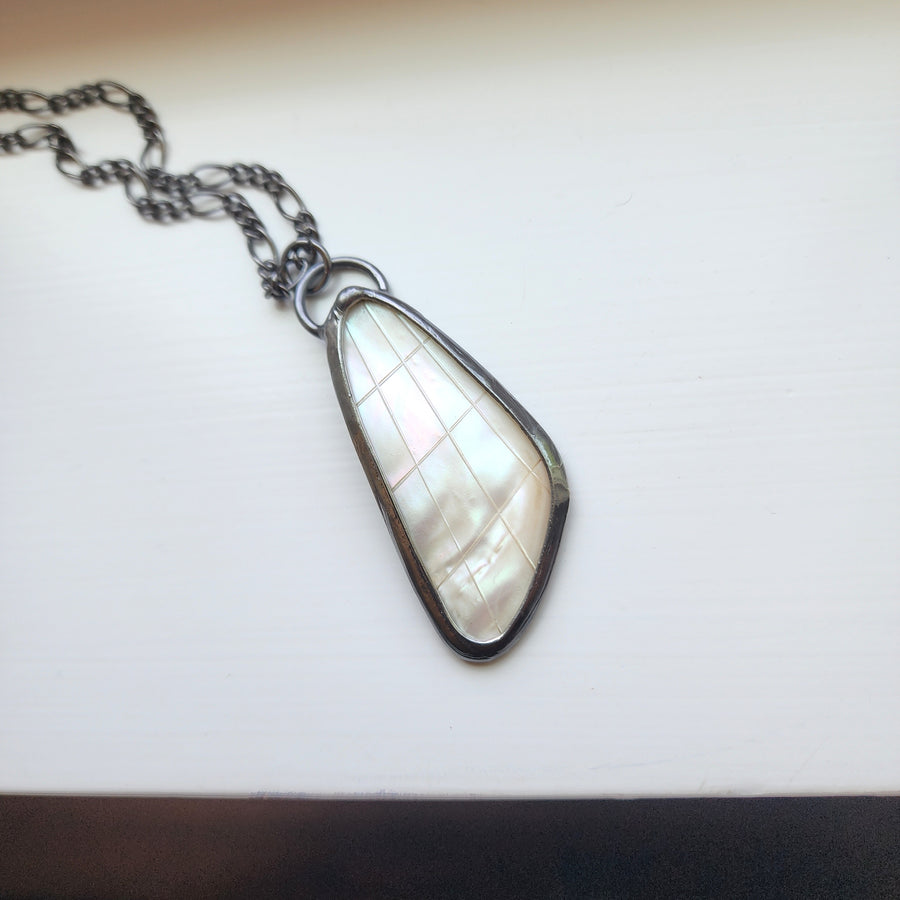 Large Mother of Pearl Pendant Necklace