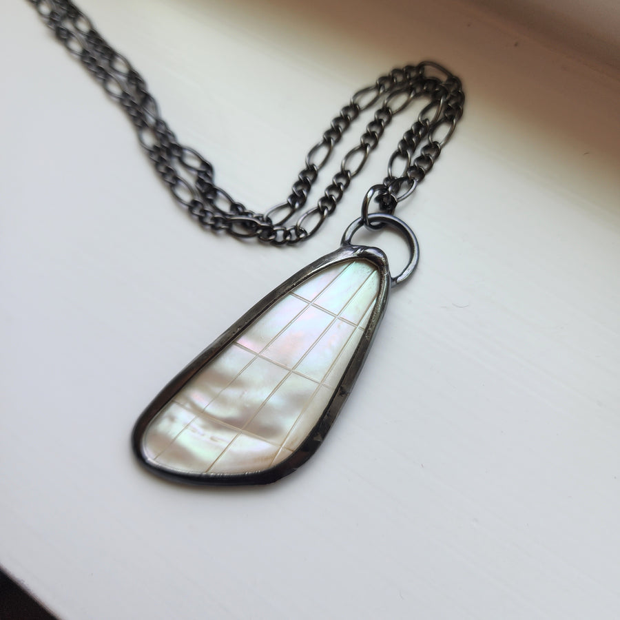 Large Mother of Pearl Pendant Necklace