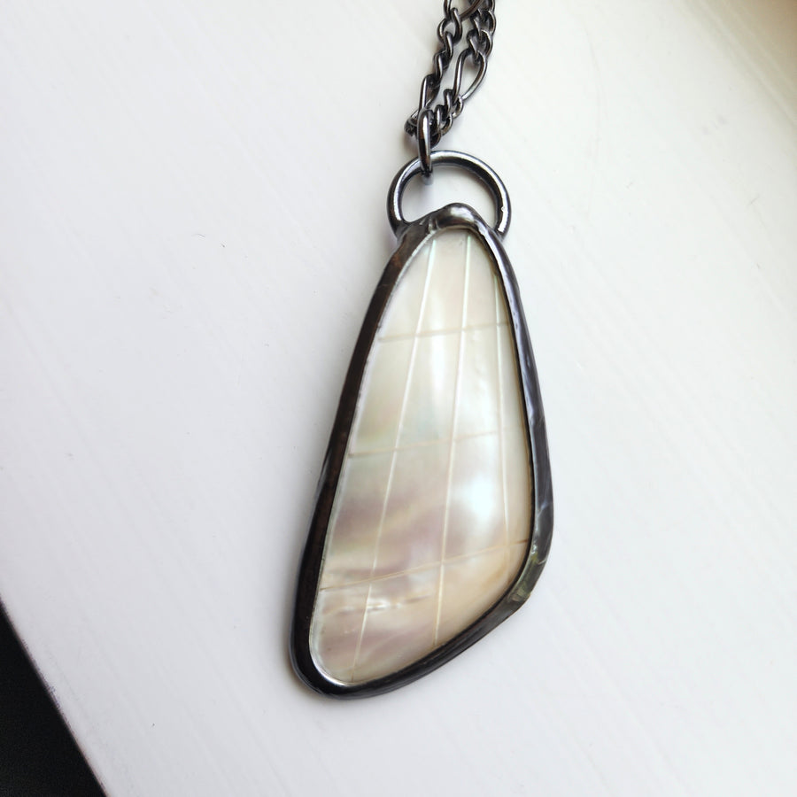 Large Mother of Pearl Pendant Necklace