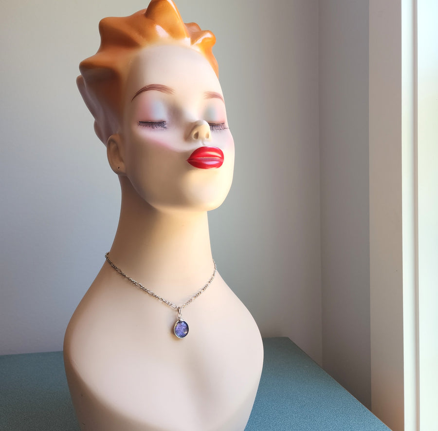 SOLD - Purple Dichroic Dot Necklace