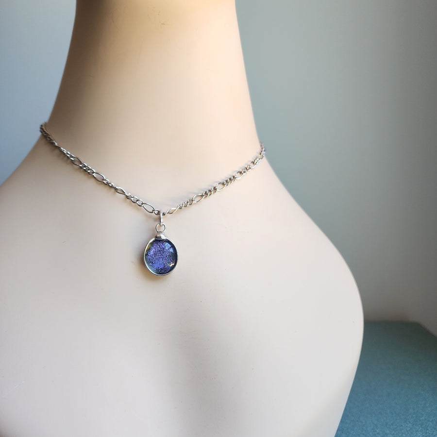 SOLD - Purple Dichroic Dot Necklace