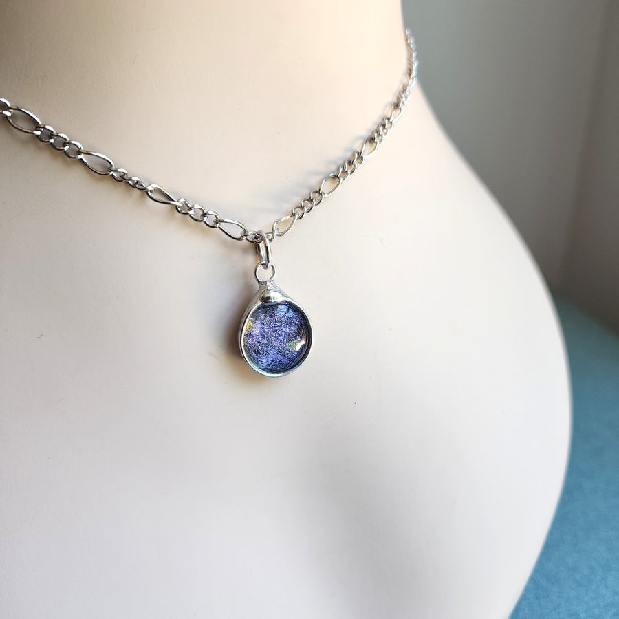 SOLD - Purple Dichroic Dot Necklace
