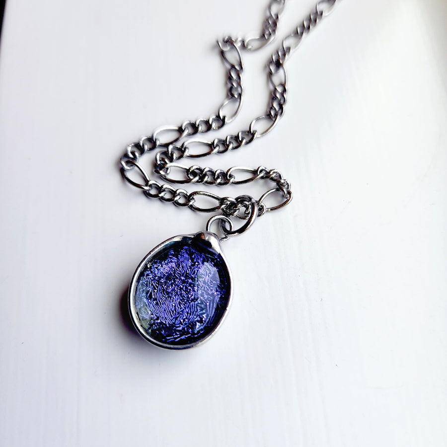 SOLD - Purple Dichroic Dot Necklace