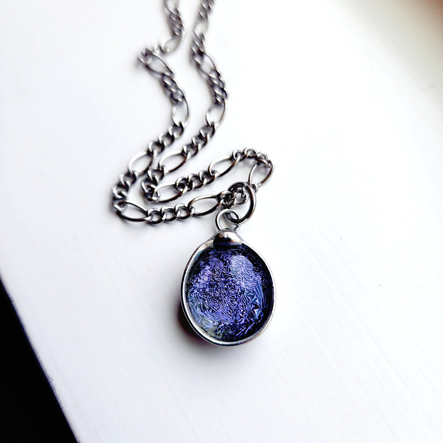SOLD - Purple Dichroic Dot Necklace