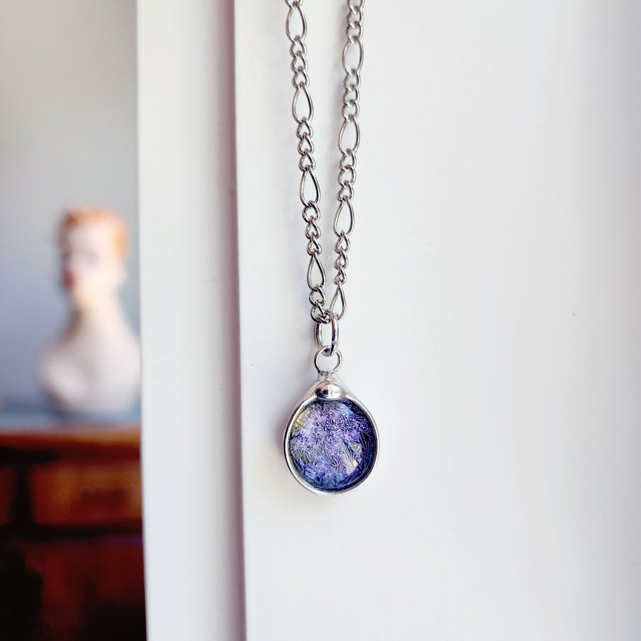 SOLD - Purple Dichroic Dot Necklace