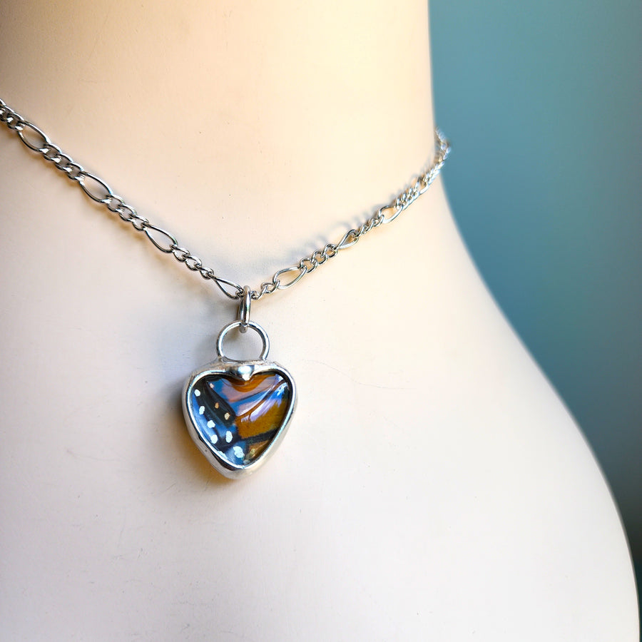 Small Monarch Heart Pendant Necklace, Ethically Sourced
