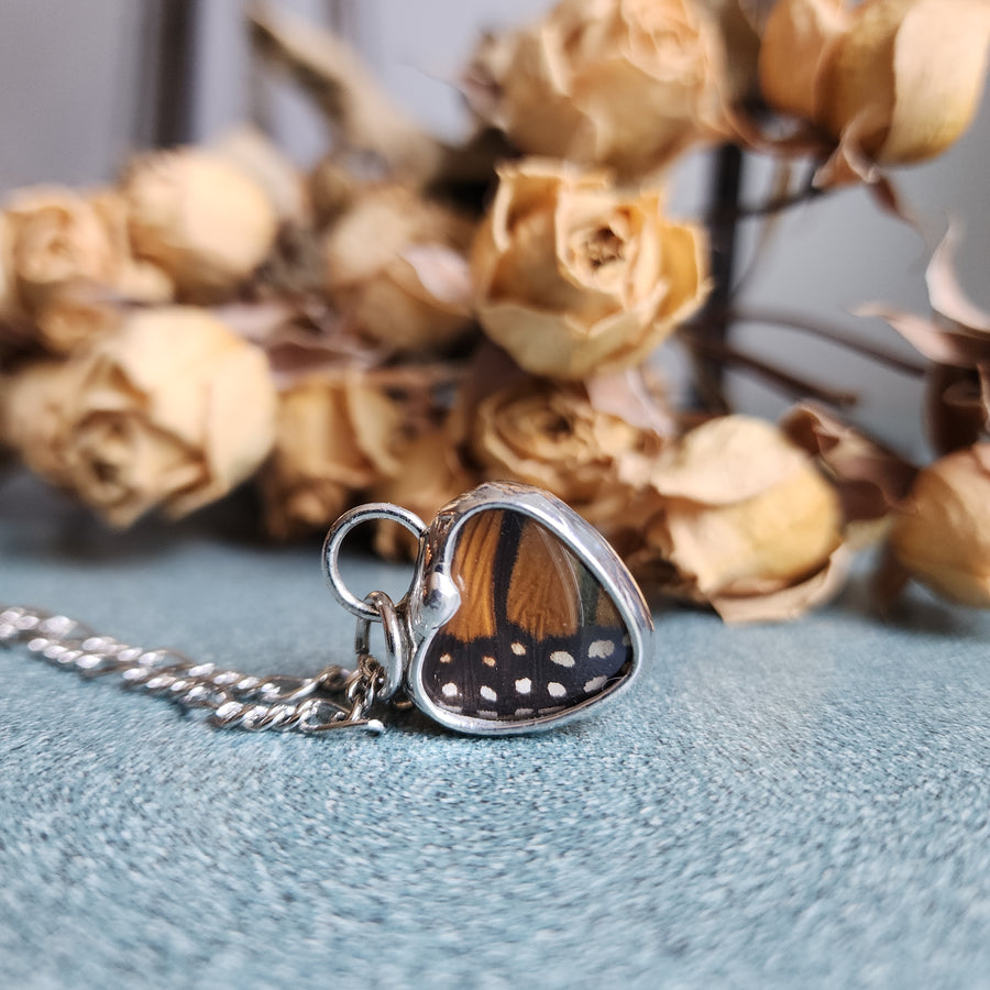 Small Monarch Heart Pendant Necklace, Ethically Sourced