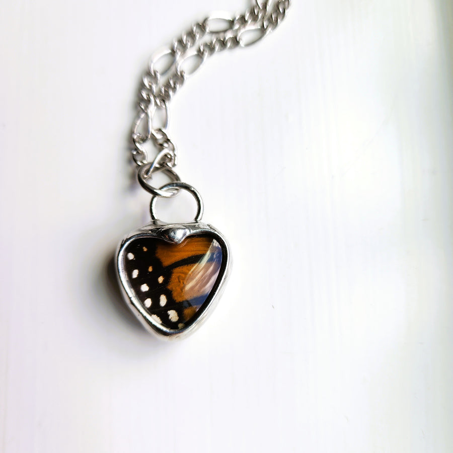 Small Monarch Heart Pendant Necklace, Ethically Sourced