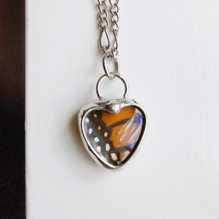 Small Monarch Heart Pendant Necklace, Ethically Sourced