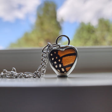 Small Monarch Heart Pendant Necklace, Ethically Sourced