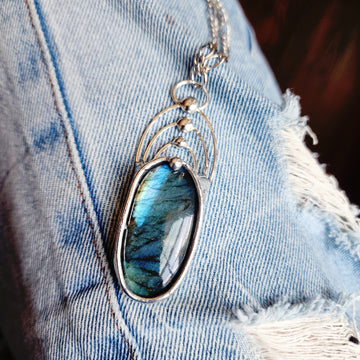 Large Labradorite Pendant Necklace