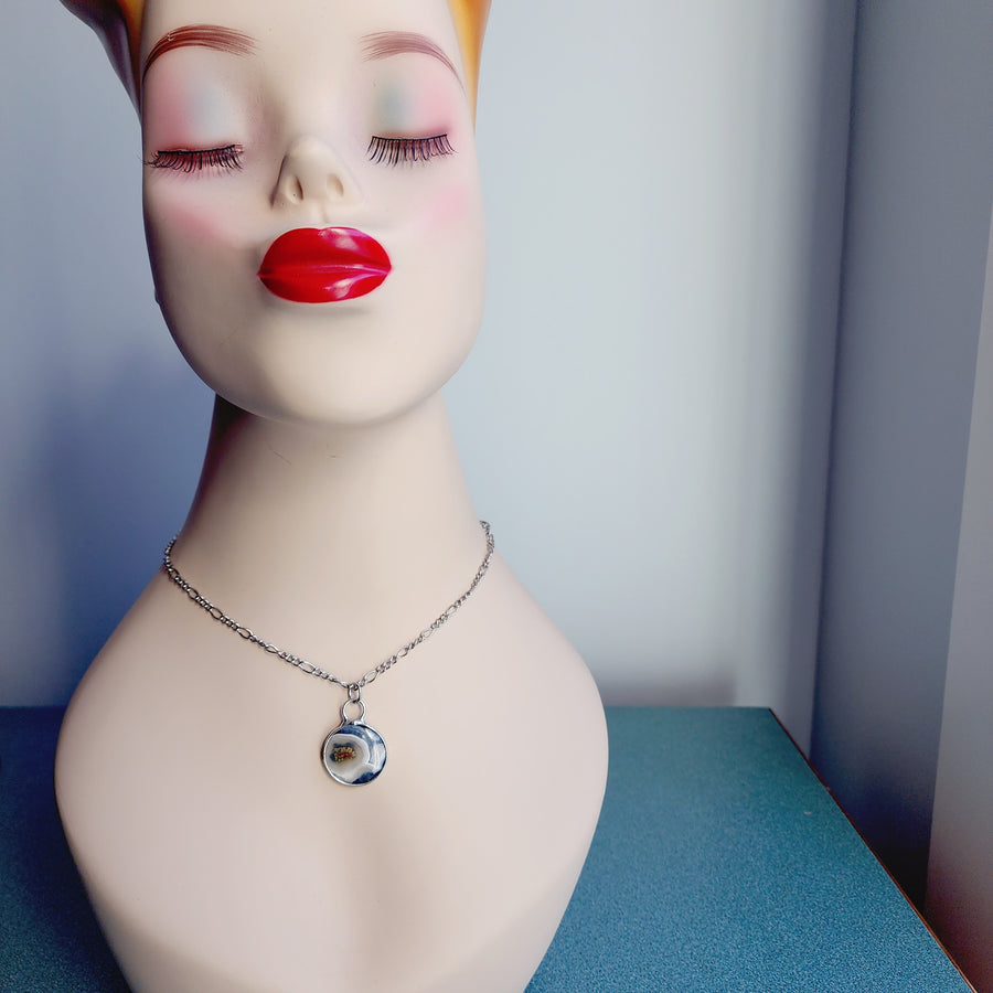 SOLD - Round Moss Agate, Night Scene