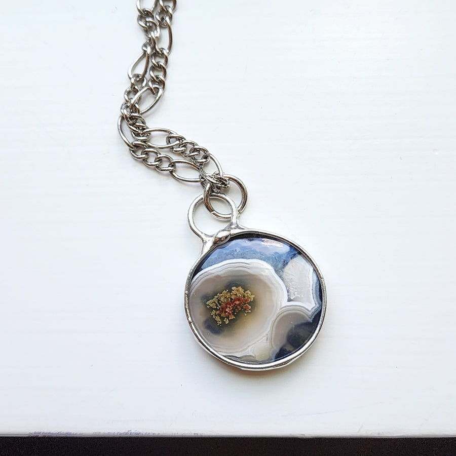 SOLD - Round Moss Agate, Night Scene