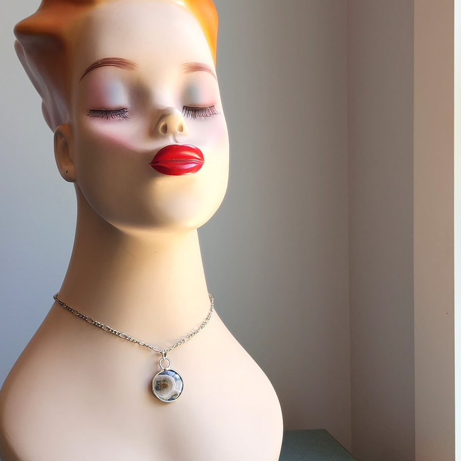 SOLD - Round Moss Agate, Night Scene