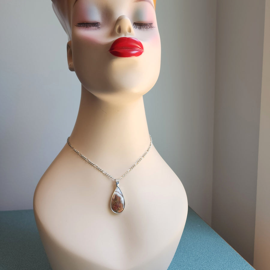 Teardrop Moss Agate Pendant