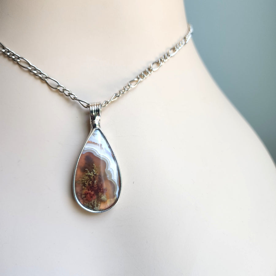 Teardrop Moss Agate Pendant
