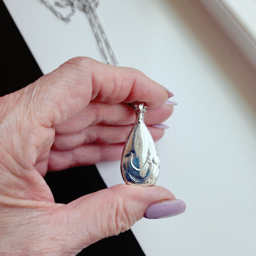Teardrop Moss Agate Pendant