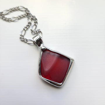 SOLD - Authentic Red Beach Glass, Unique Jewelry Gift for the Ocean Lover