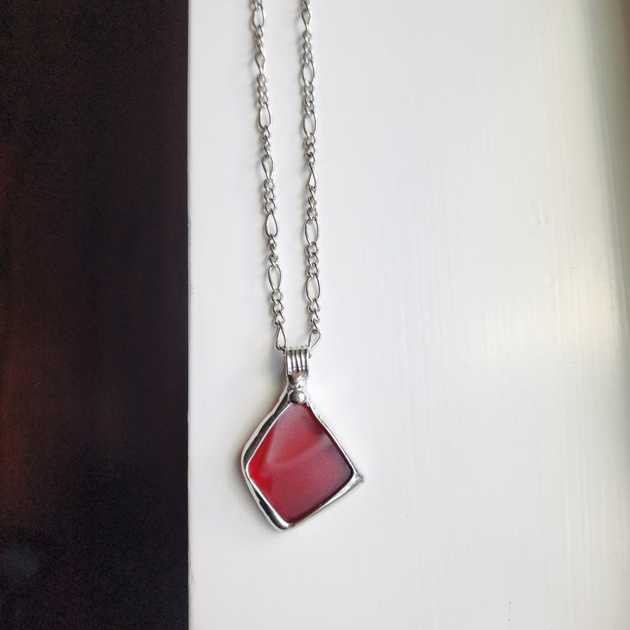 SOLD - Authentic Red Beach Glass, Unique Jewelry Gift for the Ocean Lover