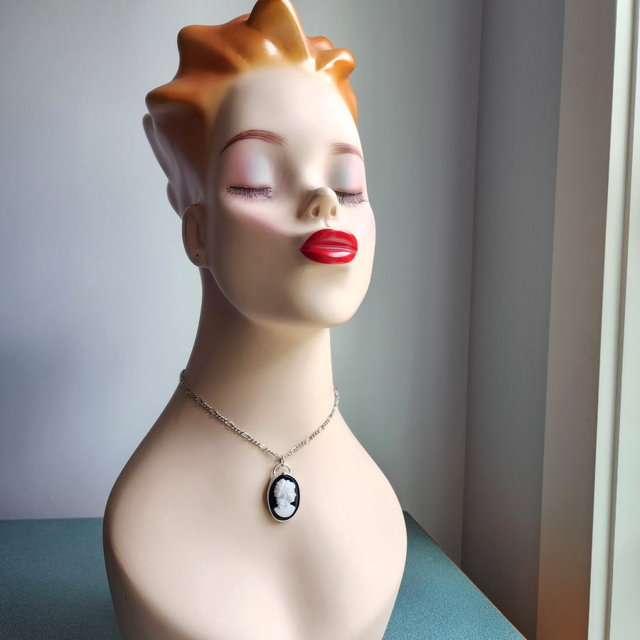 Cameo Pendant Necklace, Quality Czech Glass, Vintage Limited Stock