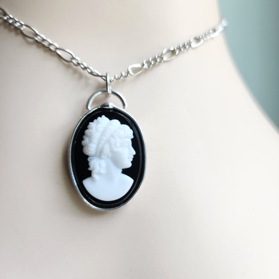 Cameo Pendant Necklace, Quality Czech Glass, Vintage Limited Stock