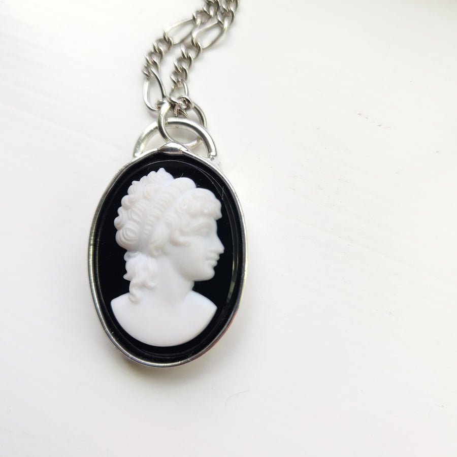 Cameo Pendant Necklace, Quality Czech Glass, Vintage Limited Stock