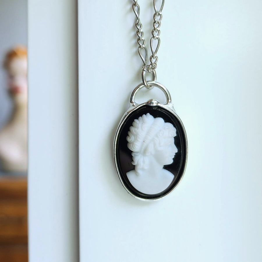 Cameo Pendant Necklace, Quality Czech Glass, Vintage Limited Stock
