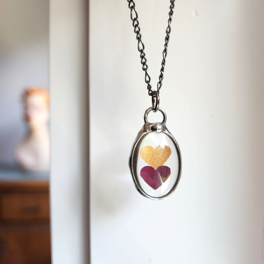 SOLD - Double Real Rose Petal Hearts