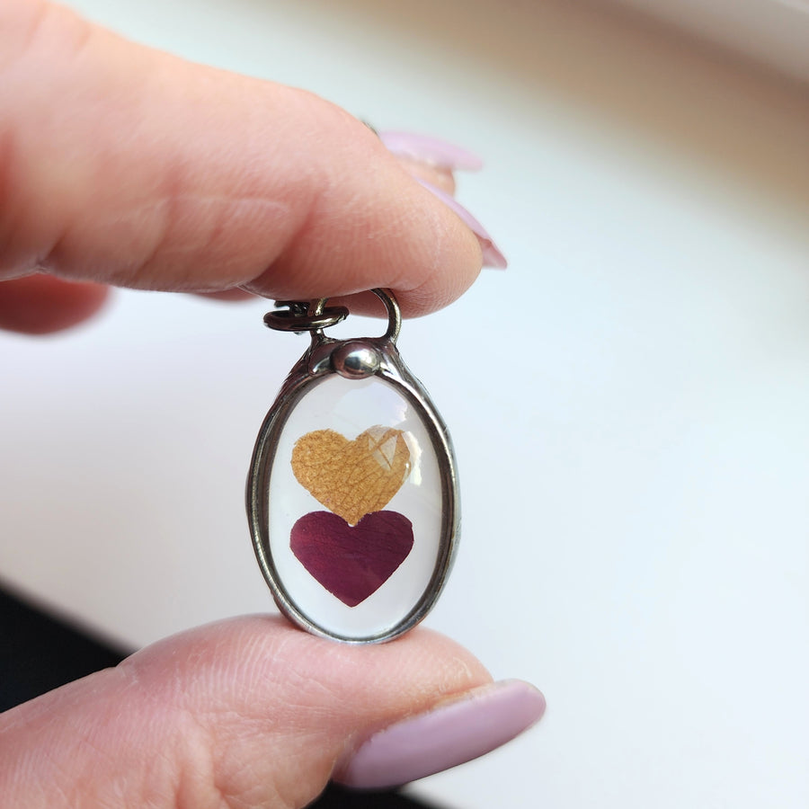SOLD - Double Real Rose Petal Hearts