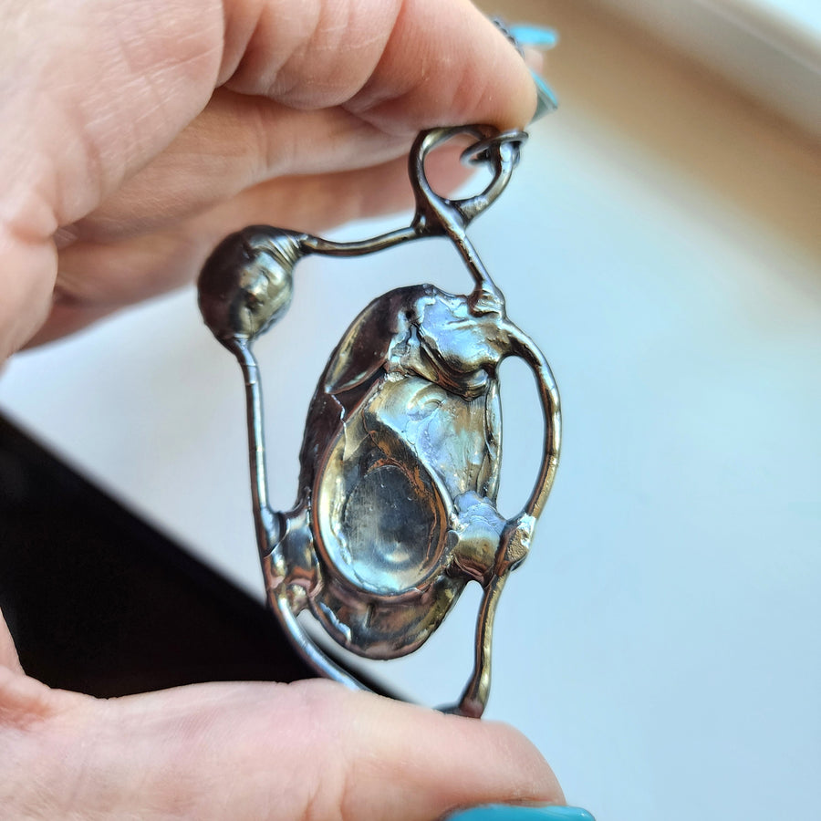Tiger Eye & Labradorite Statement Pendant