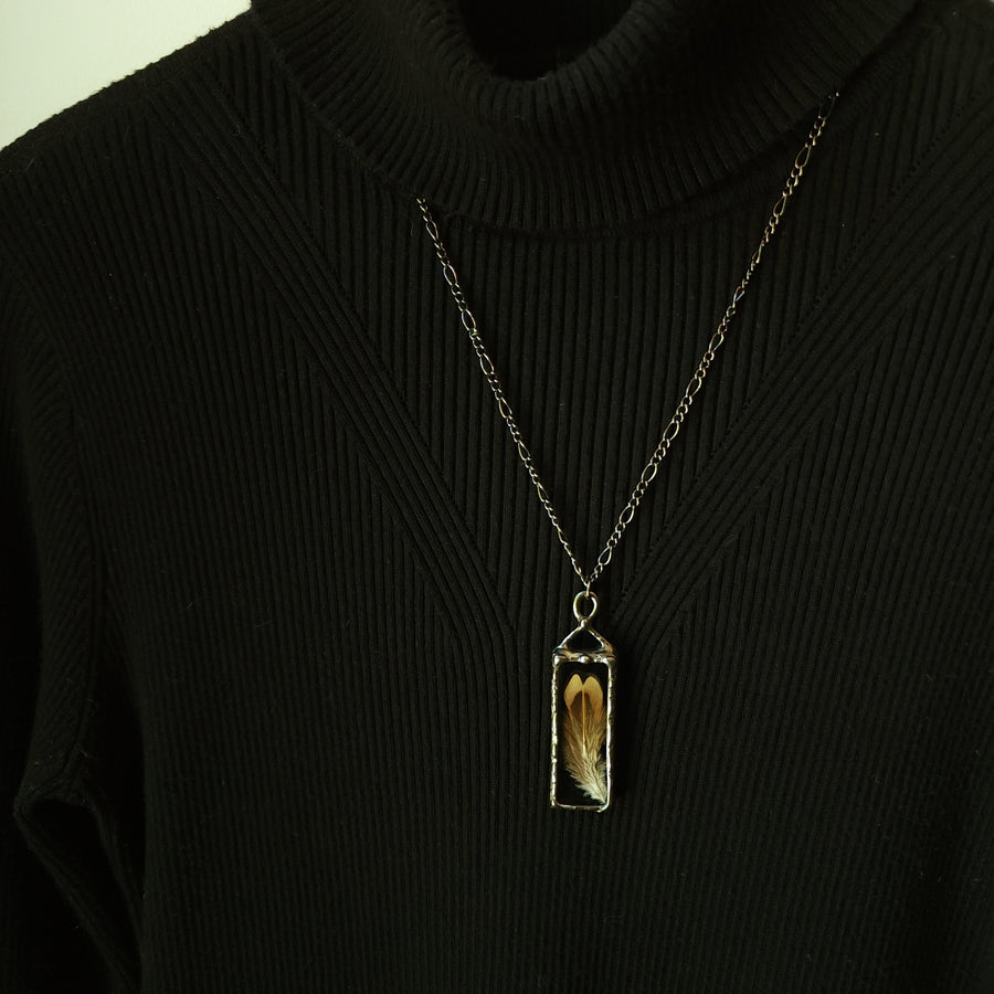 SOLD - Feather Pendant Necklace