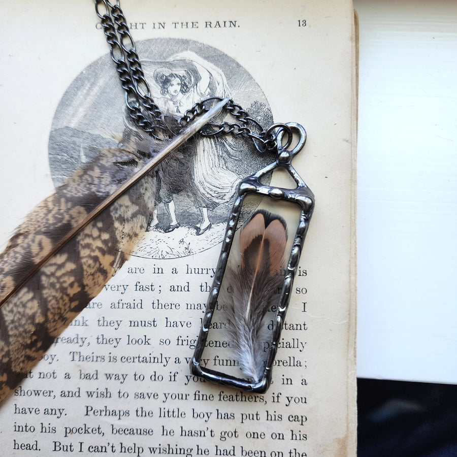 SOLD - Feather Pendant Necklace