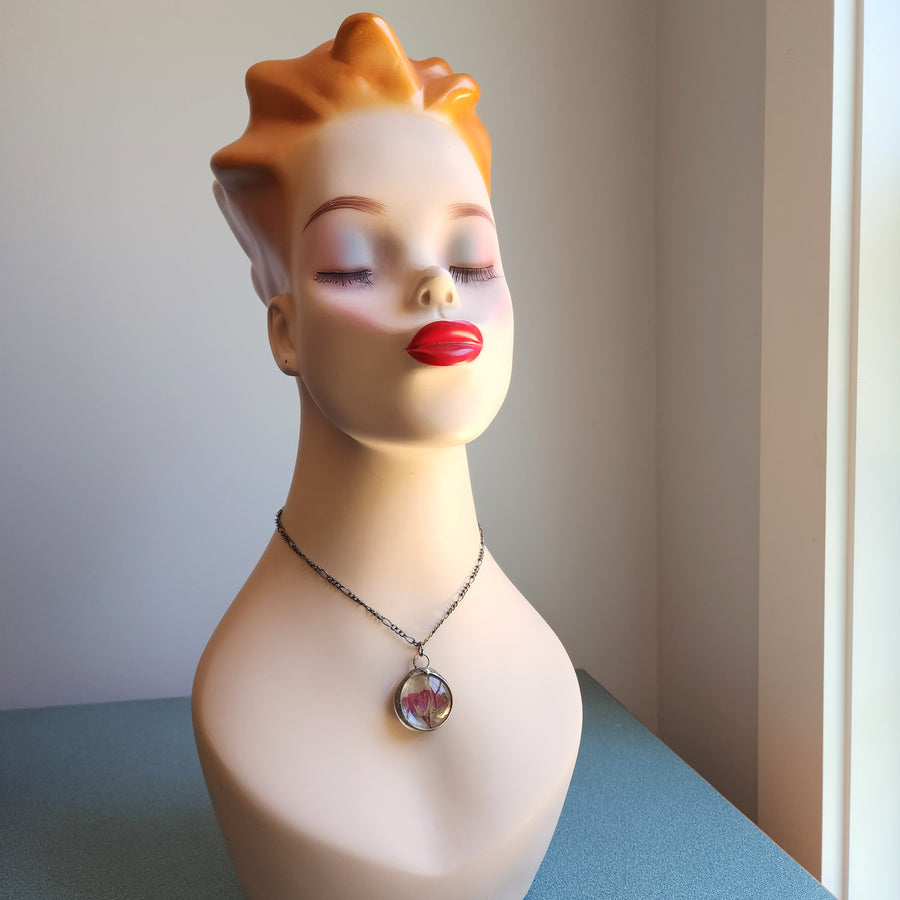 Red Rose Round Pendant