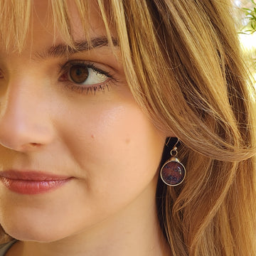 Purple/Pink with Blue Dot Glass Earrings