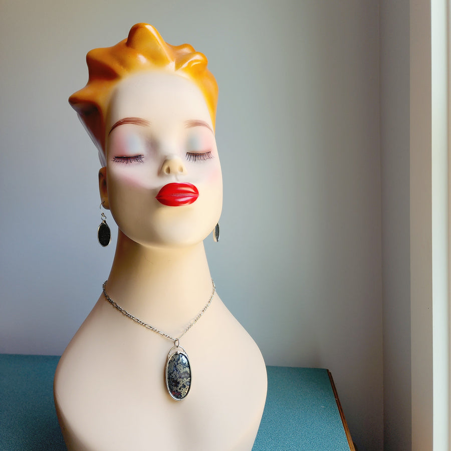 Marcasite Earrings & Necklace Jewelry Set