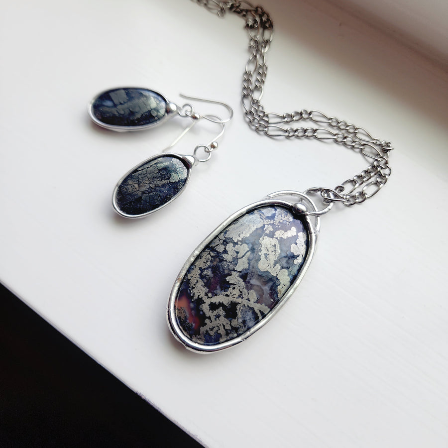 Marcasite Earrings & Necklace Jewelry Set